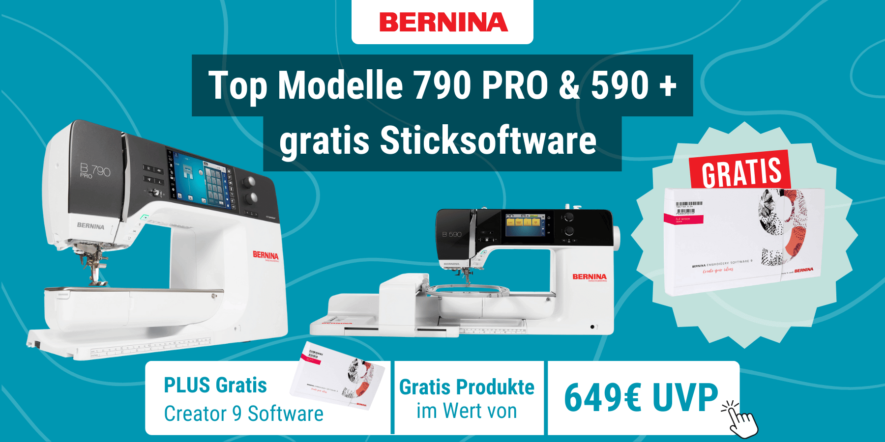 B790 Pro und B590 kaufen und gratis Bernina Creator Software erhalten