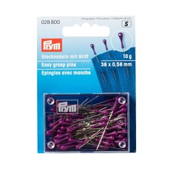 Prym Steck-Nadel mit Griff 38 x 0,58 mm silberfarbig violett