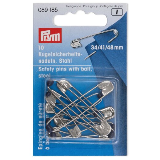 Prym Kugel-Sicherheitsnadeln ST 34/41/48 mm silberfarbig