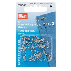 Prym Federhaken und Augen MS 2 silberfarbig