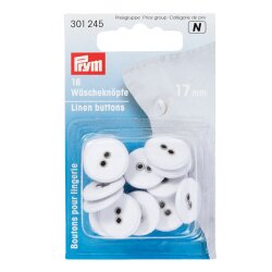 Prym Waescheknoepfe Leinen 26 17 mm weiss