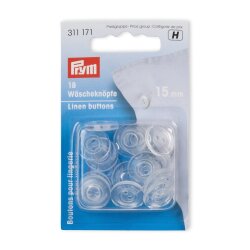 Prym Waescheknoepfe Kunststoff 24 15 mm transparent