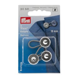 Prym Flexi-Knoepfe mit Schlaufe 15 mm