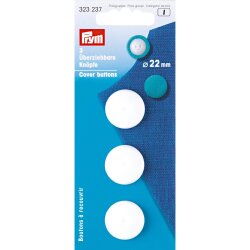 Prym ueberziehbare Knoepfe KST 22 mm weiss