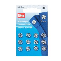 Prym Annaeh-Druckknoepfe MS 9 mm silberfarbig