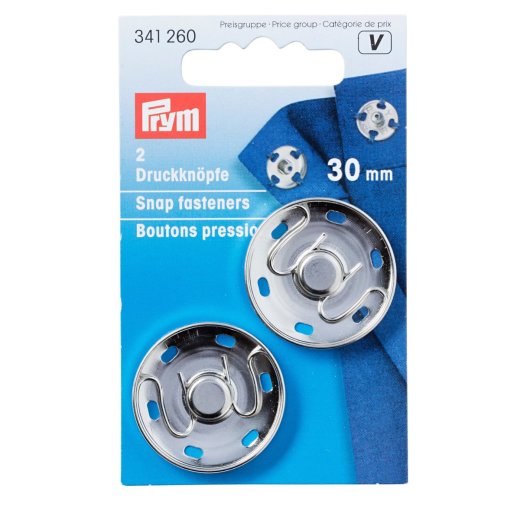 Prym Annaeh-Druckknoepfe MS 30 mm silberfarbig