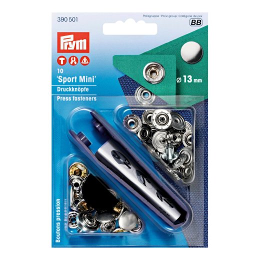 Prym NF-Druckknopf Sport Mini MS 13 mm silberfarbig