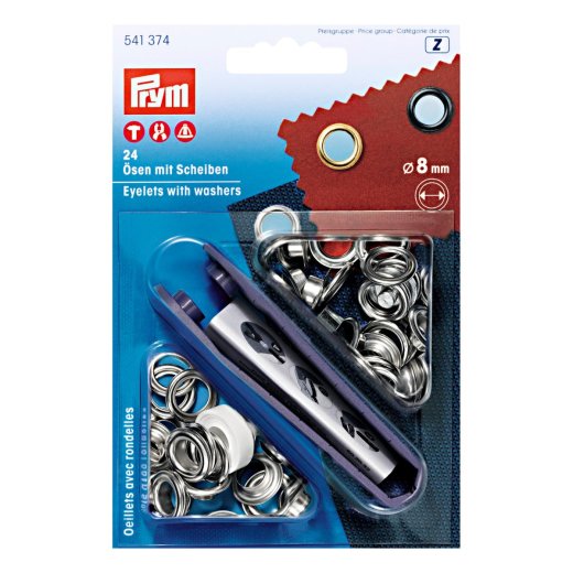 Prym oesen und Scheiben MS 8,0 mm silberfarbig