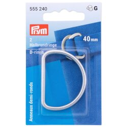 Prym Halbrundringe 40 mm silberfarbig