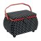 Prym Naehkorb Polka Dots schwarz/weiss L