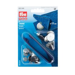 Prym NF-Jeans-Knoepfe glatt MS 17 mm silberfarbig