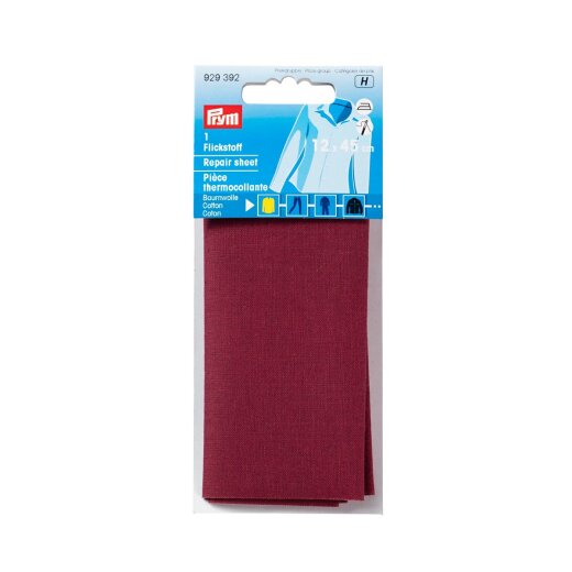 Prym Flickstoff CO (buegeln) 12 x 45 cm dunkelrot