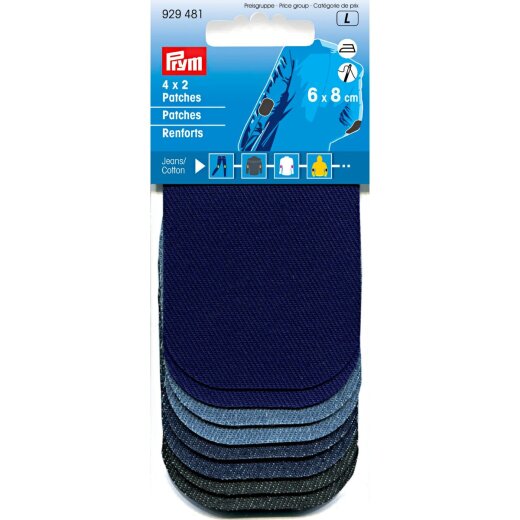 Prym 4x2 Patches Mini (zum Aufbuegeln) 6 x 8 cm Jeans/CO