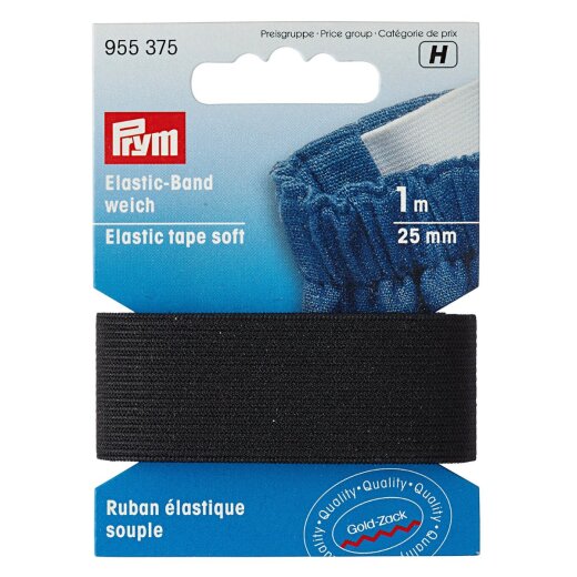 Prym Elastic-Band weich 25 mm schwarz