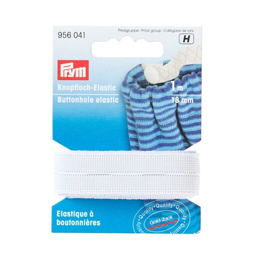 Prym Knopfloch-Elastic glattes Band 18 mm weiss