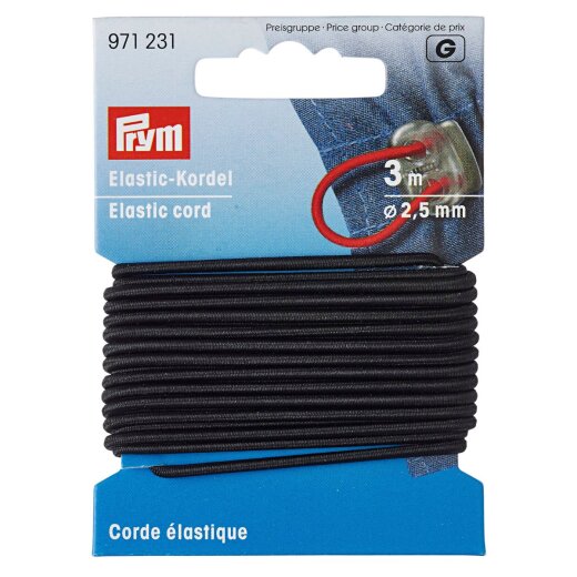 Prym Elastic-Kordel 2,5 mm schwarz