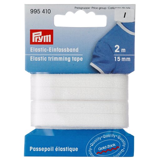 Prym Elastisches Einfassband 15 mm weiss