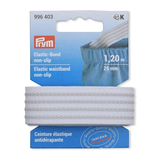 Prym Elastic-Bund non slip 25 mm weiss