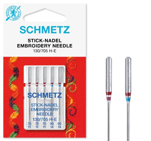 Schmetz Stick-Nadel 5 St&uuml;ck Nm75-90 130/705 H-E