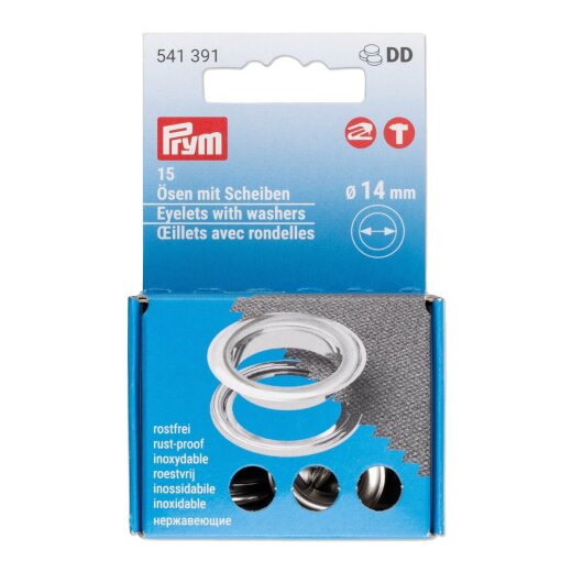 Prym Oesen mit Scheiben 14mm si-fb