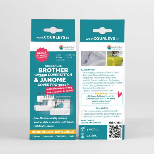 Courleys Online Nähkurs - Brother CV 3550 Coverstitch & Janome Cover Pro 3000P