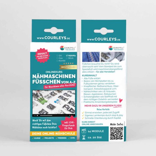 Courleys Online Nähkurs - Nähmaschinenfüsschen von A-Z