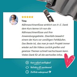 Courleys Online Nähkurs - Nähmaschinenfüsschen von A-Z