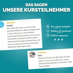 Courleys Online Nähkurs - Grobstrick Beanie Nähen & Besticken Kurspaket