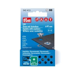 Prym NF-Nachfüll Ösen+S MS 4mm silberfarbig