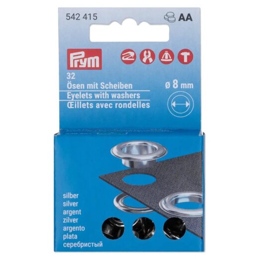 Prym NF-Nachfüll Ösen+S MS 8mm silberfarbig