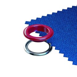 Prym Ösen mit Scheiben MS 11mm rot-silberfarbig