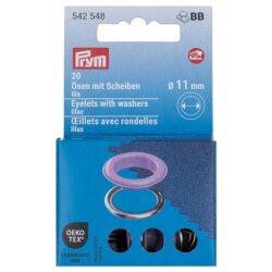 Prym Ösen mit Scheiben MS 11mm lila-silberfarbig