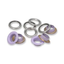 Prym Ösen mit Scheiben MS 11mm lila-silberfarbig