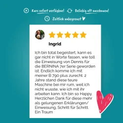 Courleys Online Nähkurs - Einweisung in die BERNINA 7er-Serie (Nähen)