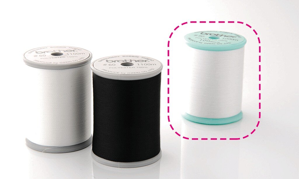 New Brothread 2er Set (Weiß+Schwarz) Polyester Maschinen Stickgarn