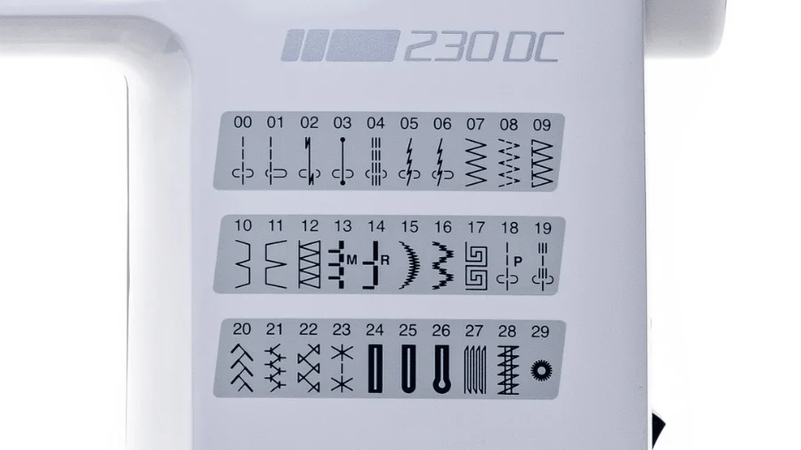 Janome 230DC Stichauswahl mit 30 Nähprogrammen