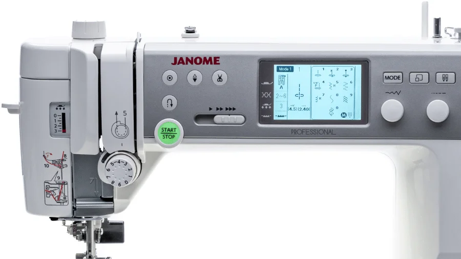 Janome Memory Craft 6700P elektronische Fadenschere und Bedienfeld