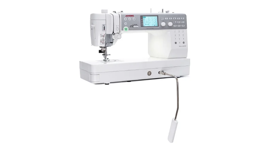 Janome Memory Craft 6700P Kniehebel für freie Hände beim Nähen